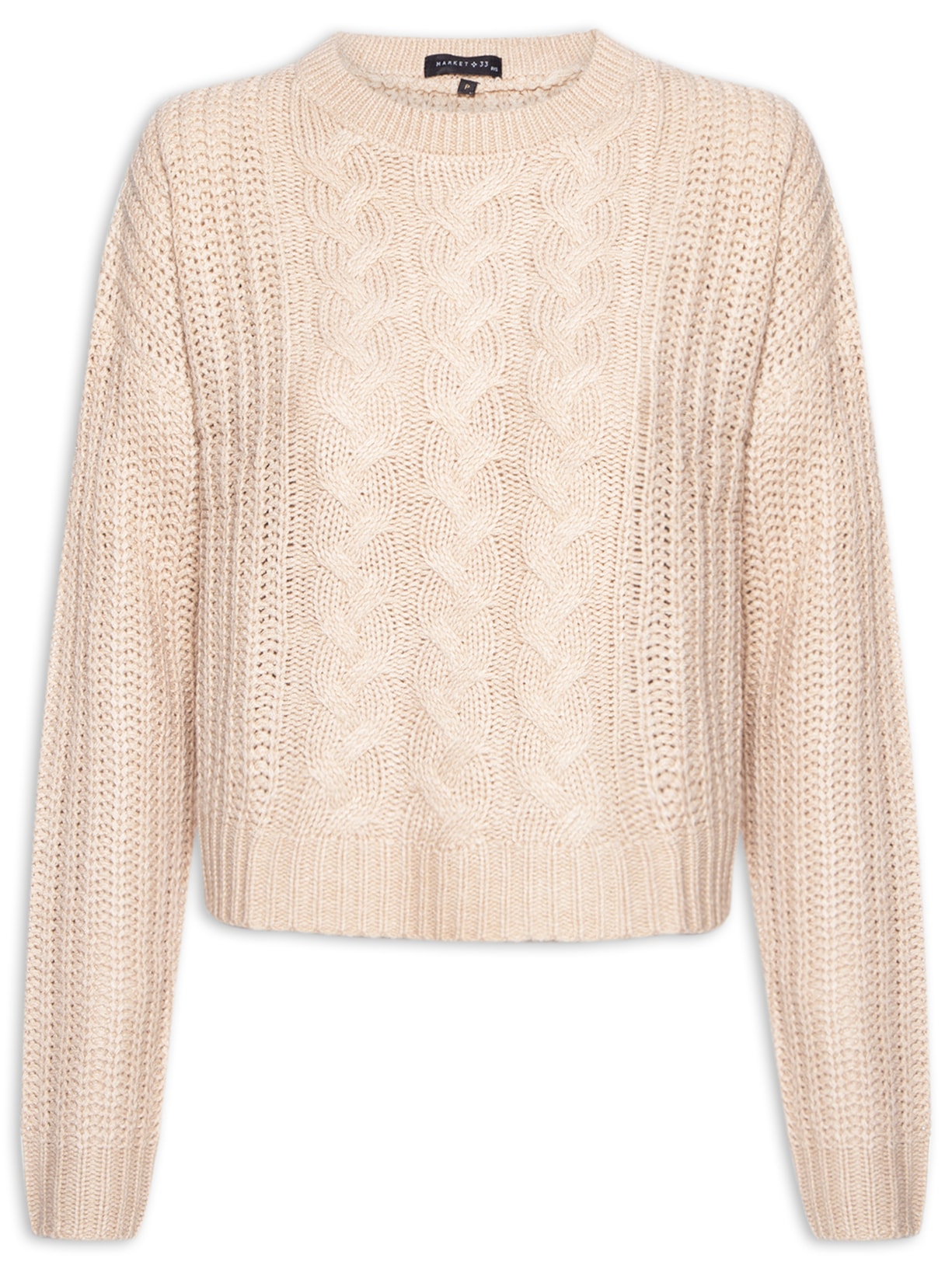 Suéter Feminino Tricot Texturizado - Bege