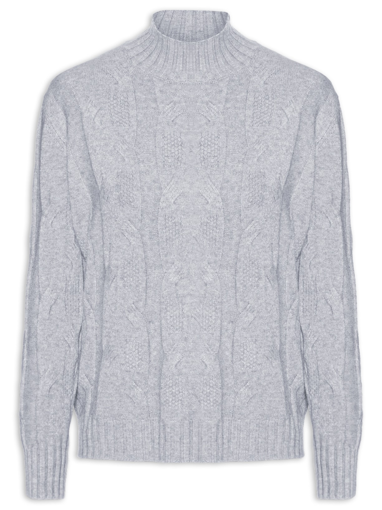 Suéter Feminino Tricot Texturizado - Cinza