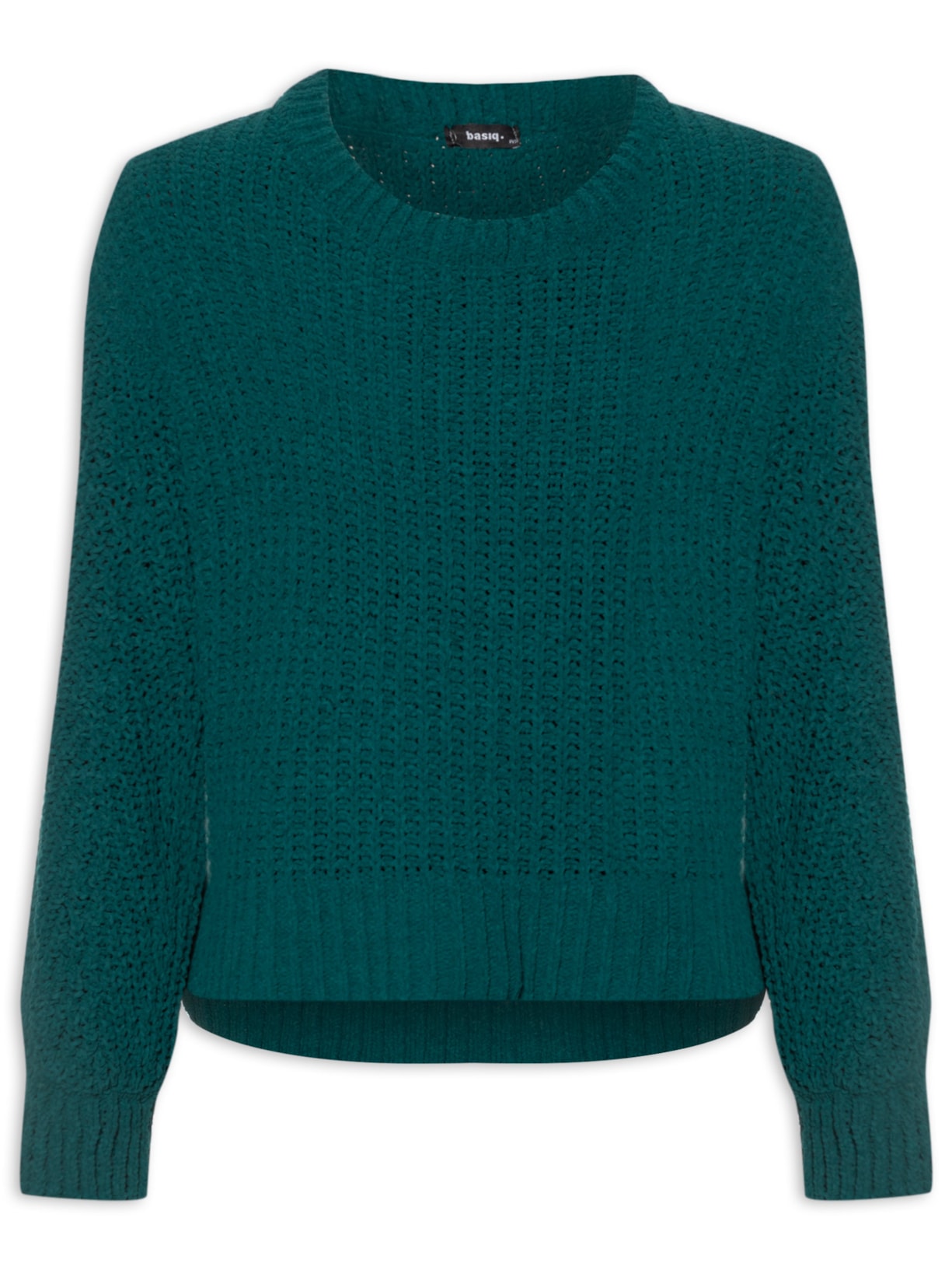 Suéter Feminino Tricot Texturizado Curto - Verde