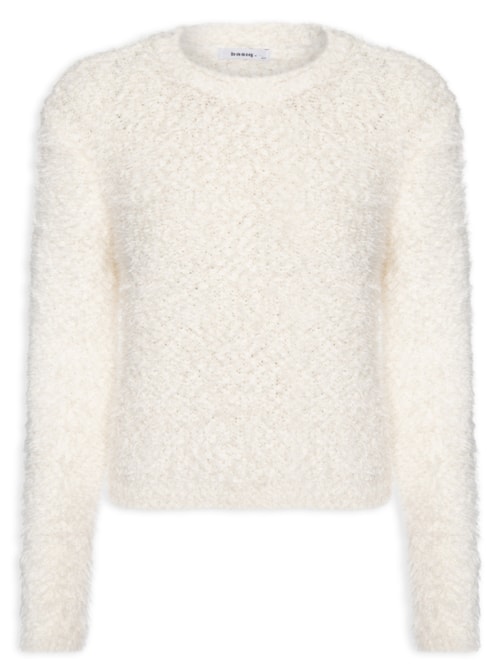 Suéter Feminino Tricot Texturizado - Off White