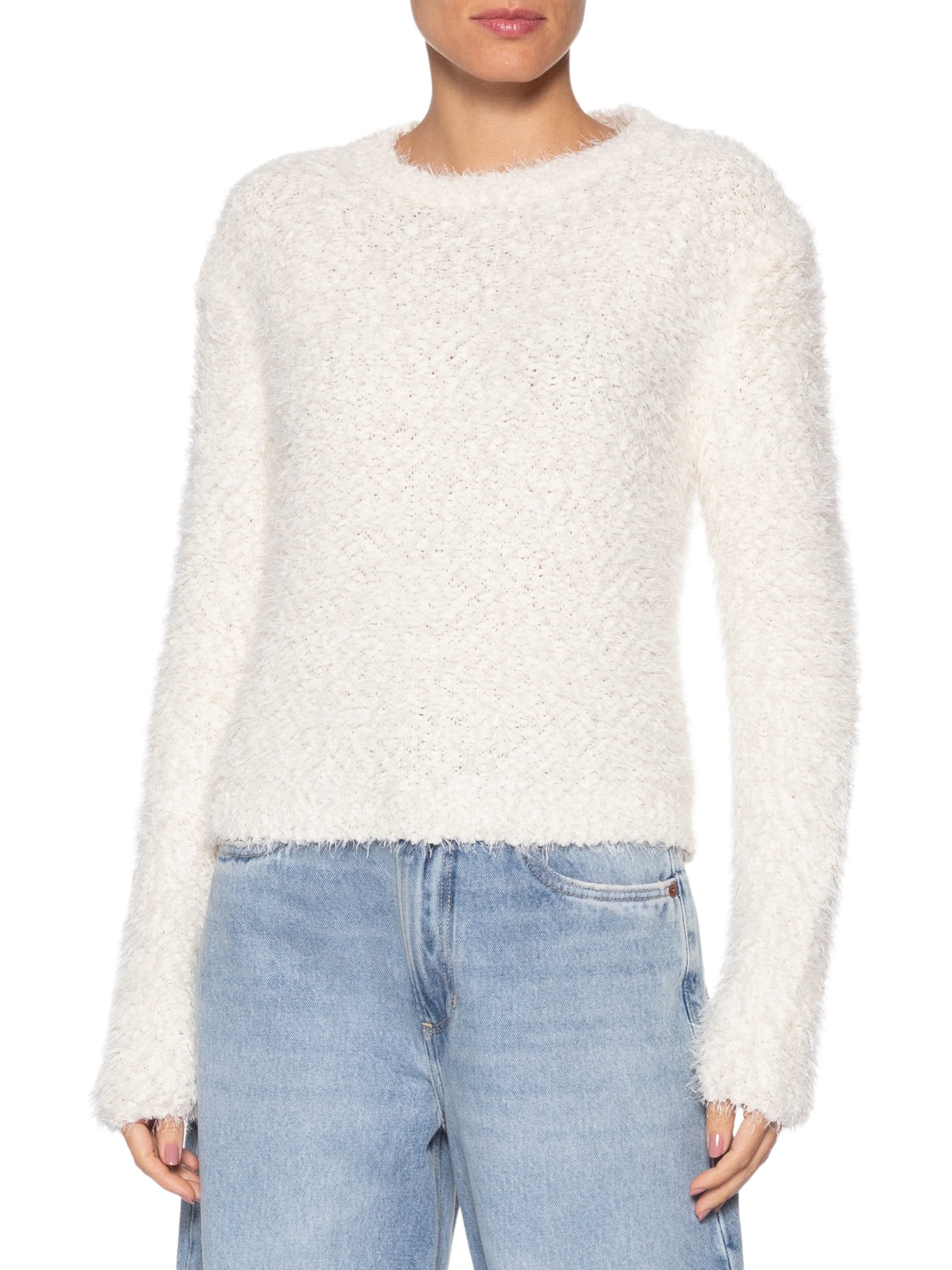 Suéter Feminino Tricot Texturizado  Off White Basiq
