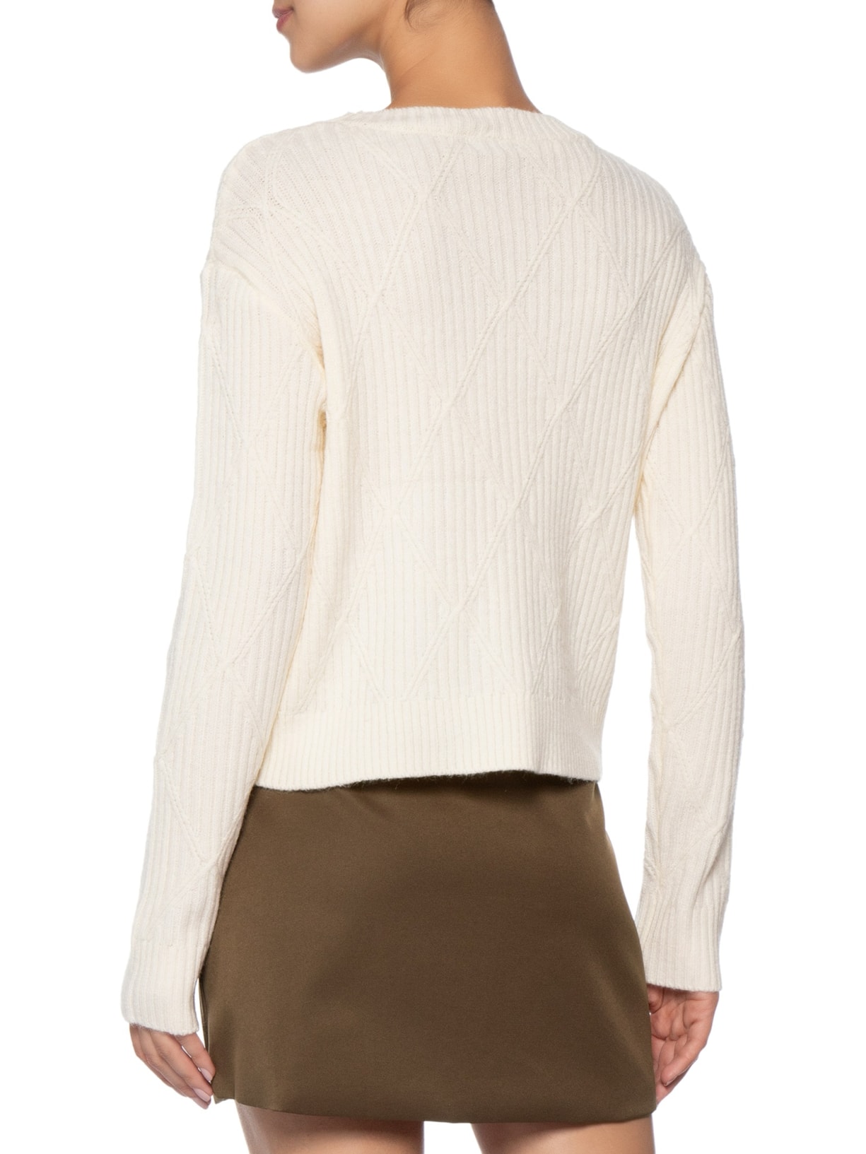Suéter Feminino Tricot Texturizado  Off White Basiq