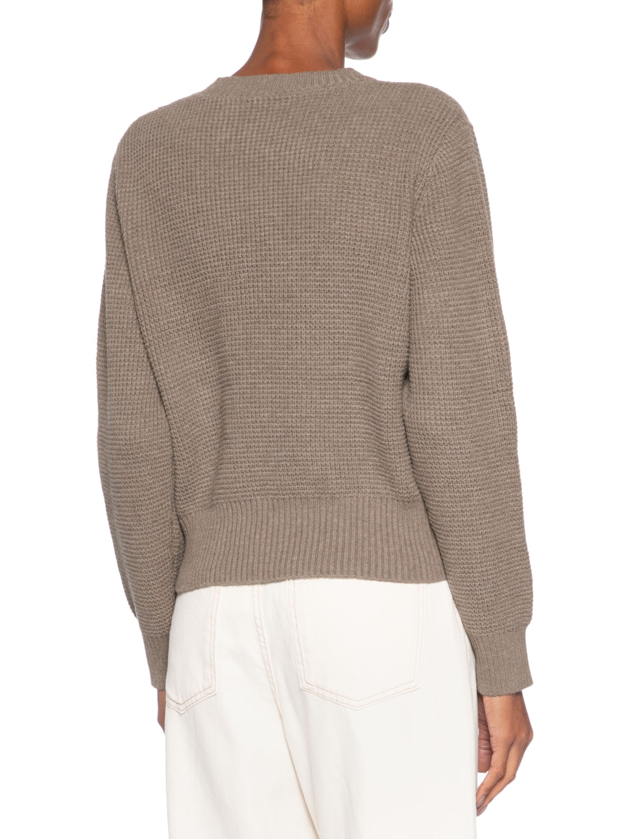 Suéter Feminino Tricot Texturizado Oversized Marrom Basiq