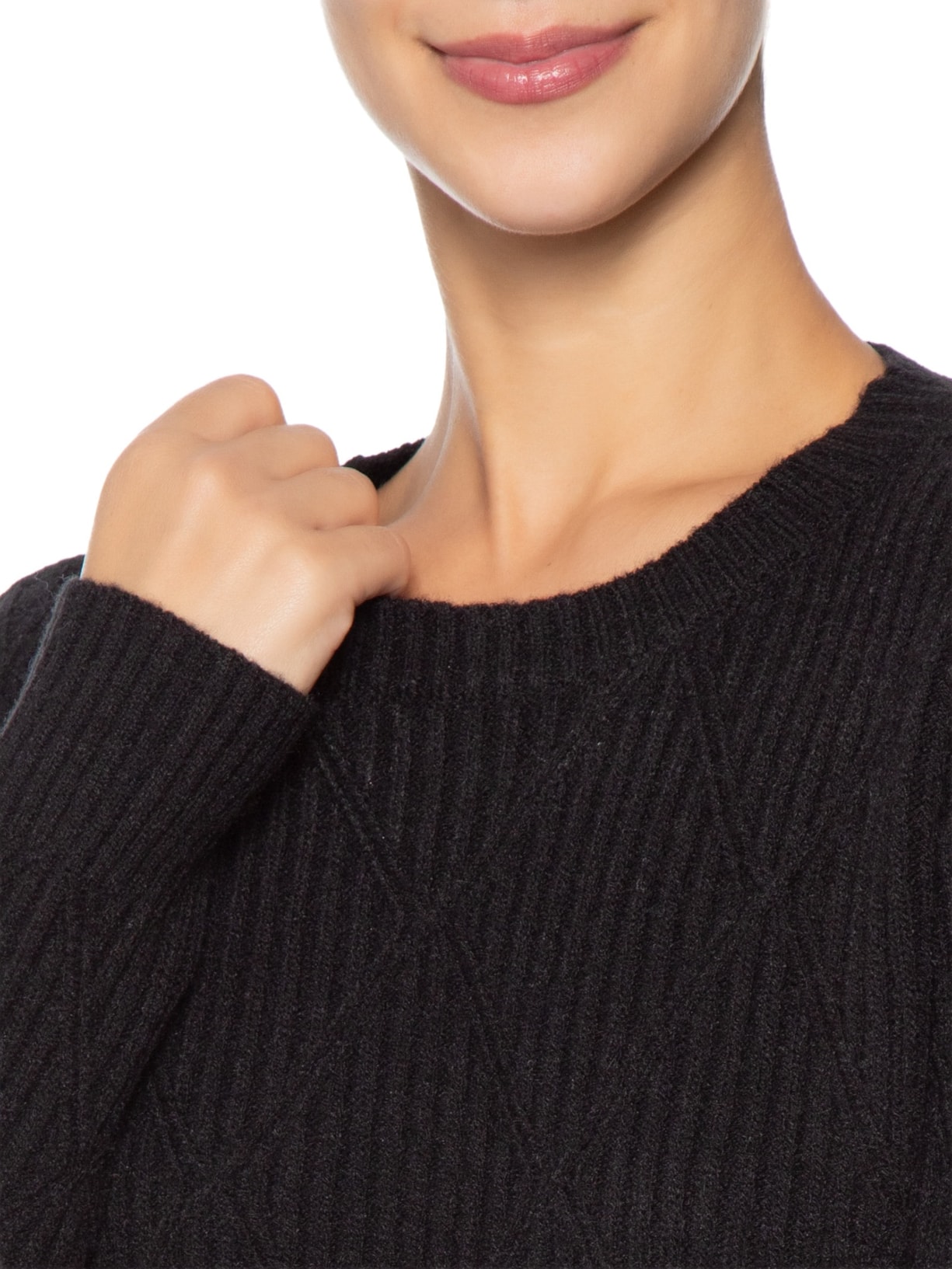 Suéter Feminino Tricot Texturizado  Preto Basiq