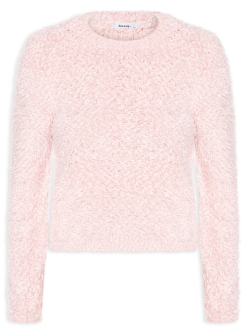 Suéter Feminino Tricot Texturizado - Rosa