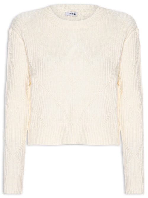 Suéter Feminino Tricot Texturizado – Off White