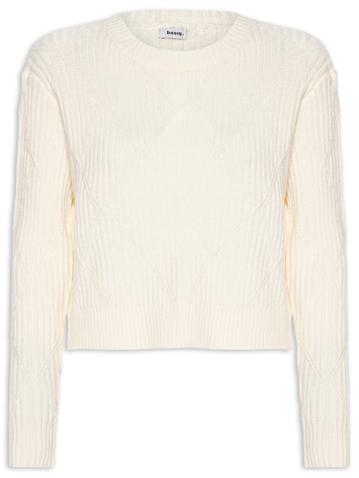 Suéter Feminino Tricot Texturizado  – Off White Basiq