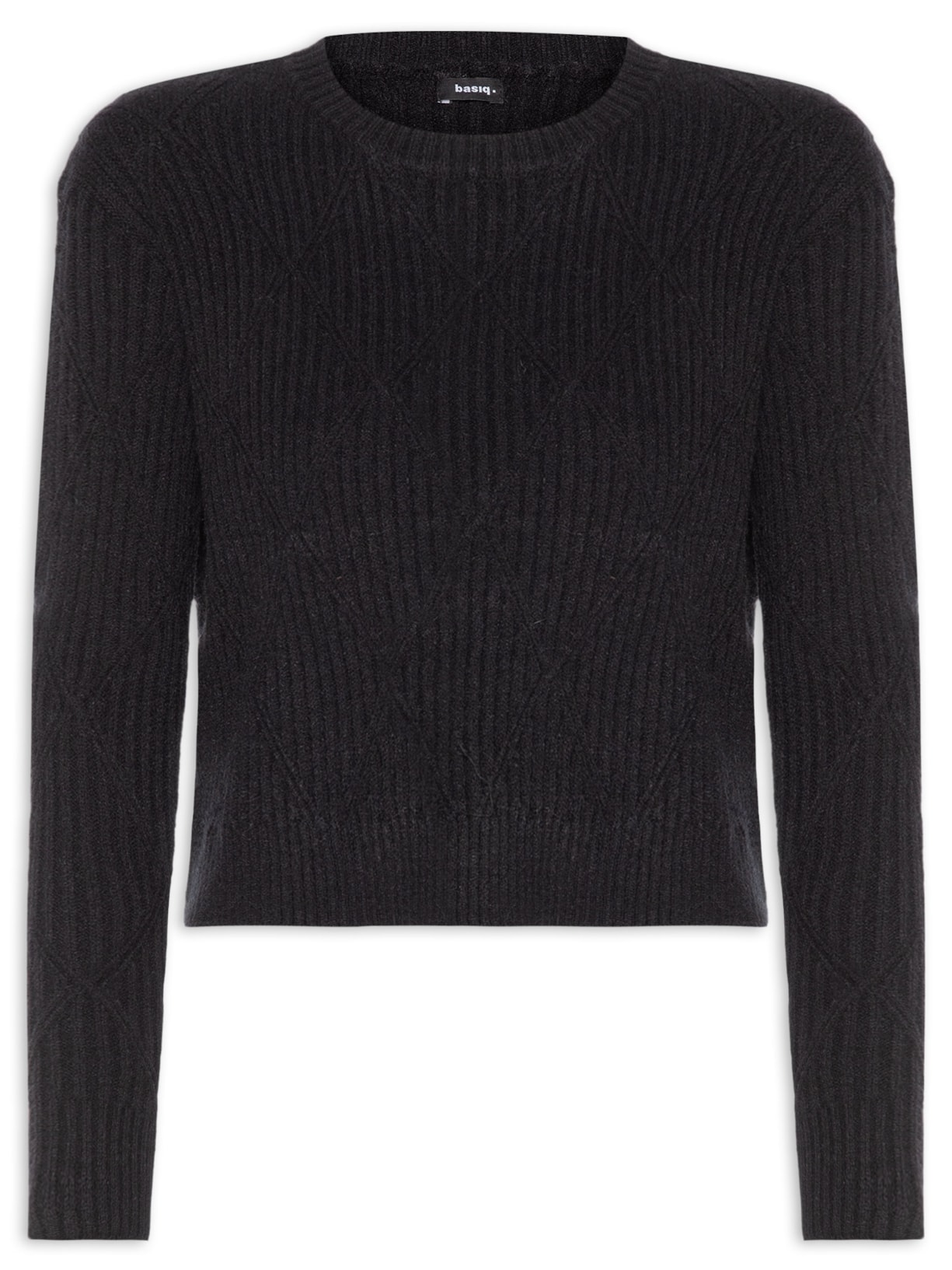 Suéter Feminino Tricot Texturizado – Preto