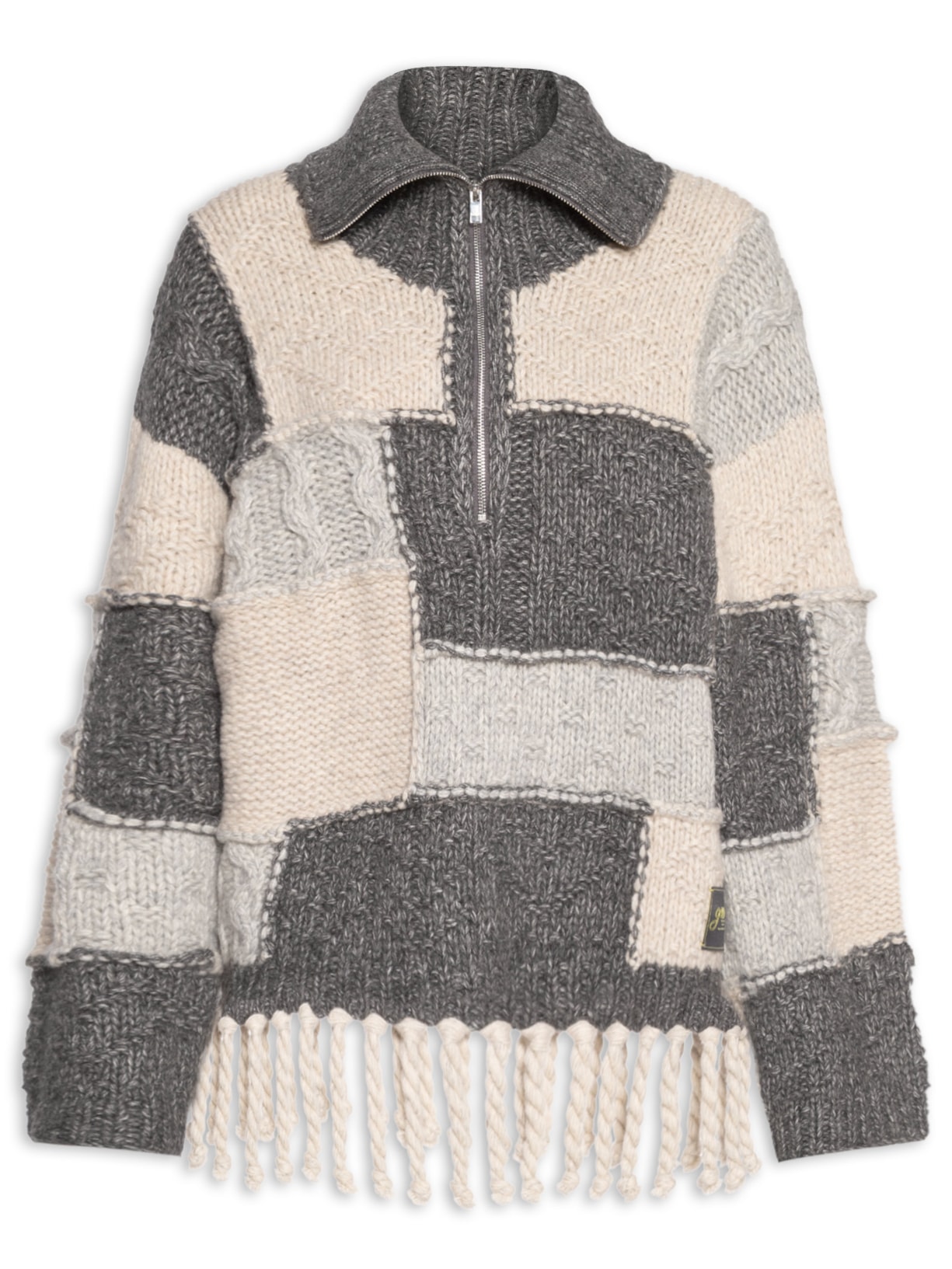 Suéter Feminino Wool Cotton Bubble - Cinza