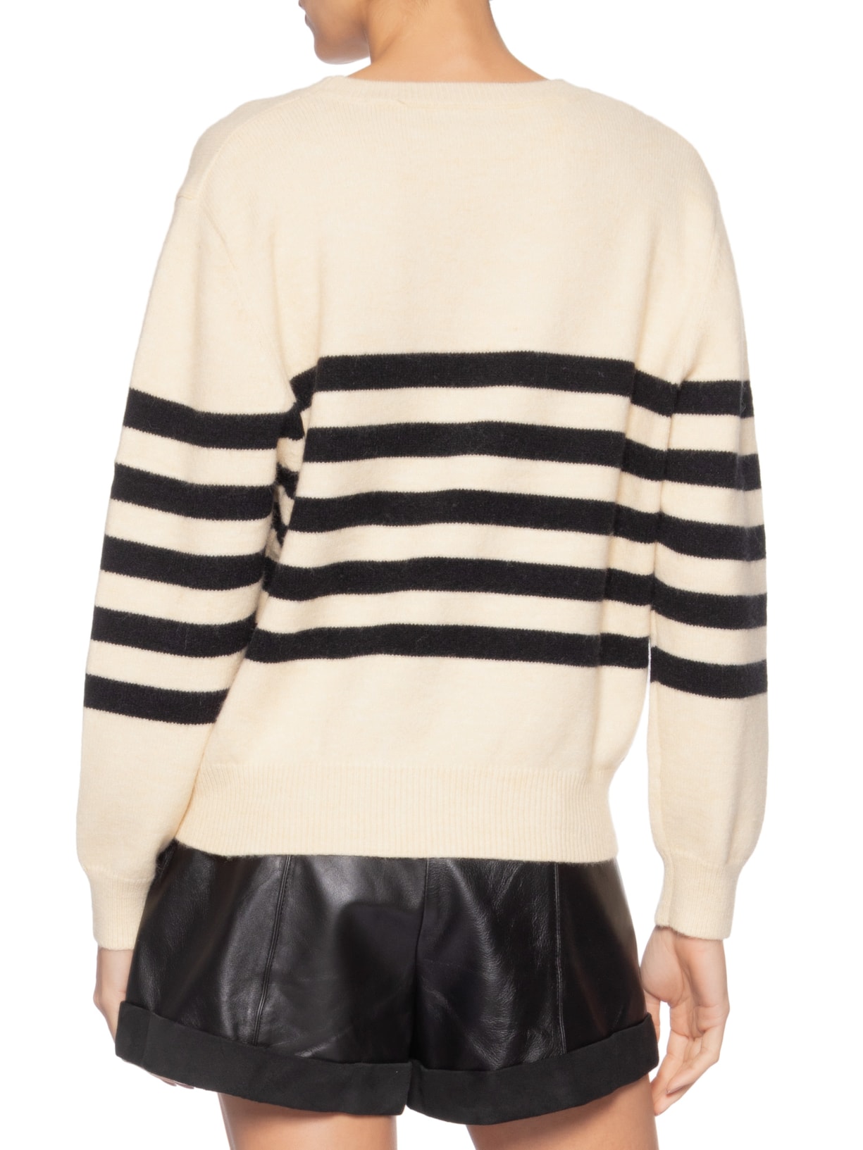 Suéter Listrado Feminino Em Tricot  Bege Market 33