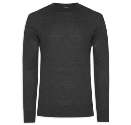 Suéter Maculino Manga Longa Mix Wool Cashmere - Preto