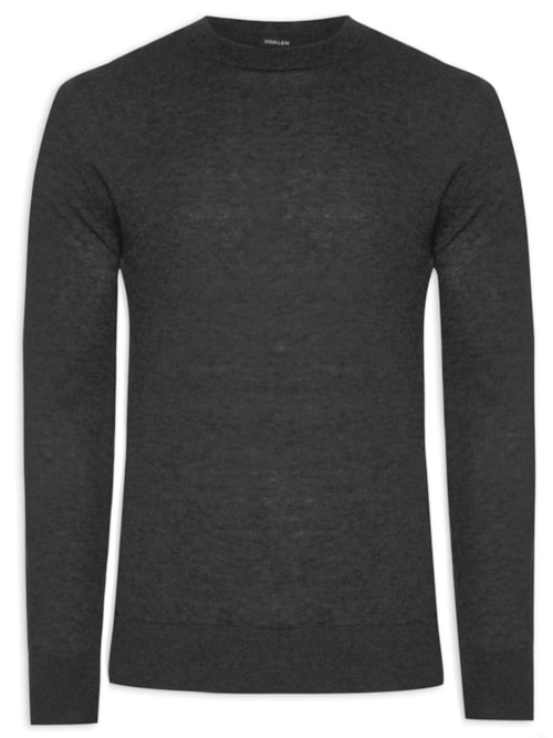 Suéter Maculino Manga Longa Mix Wool Cashmere - Preto