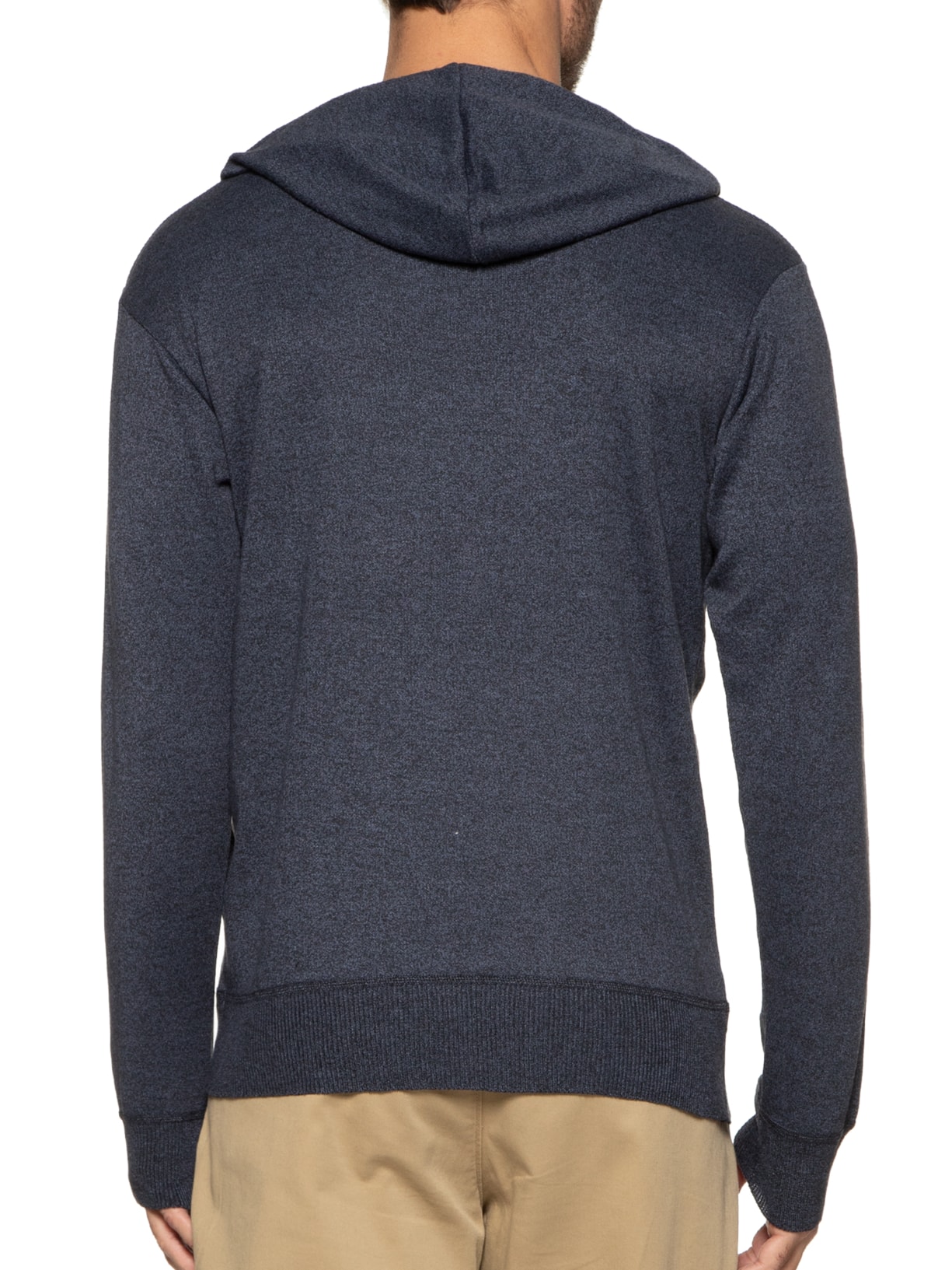 Suéter Masculina Tricot Com Bolso Canguru e Gorro Azul Basiq Men