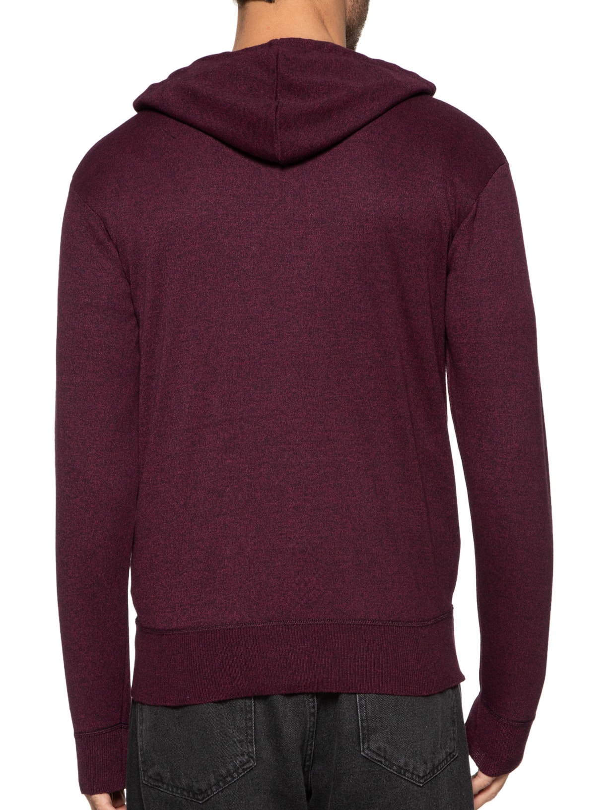 Suéter Masculina Tricot Com Bolso Canguru e Gorro Vermelho Basiq Men