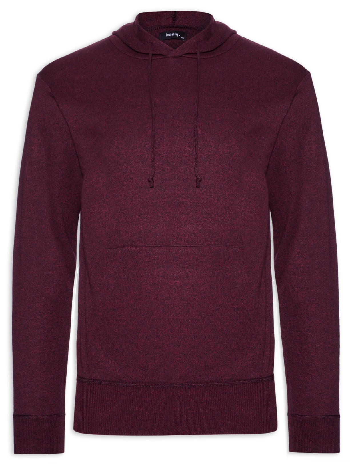 Suéter Masculina Tricot Com Bolso Canguru e Gorro Vermelho Basiq Men