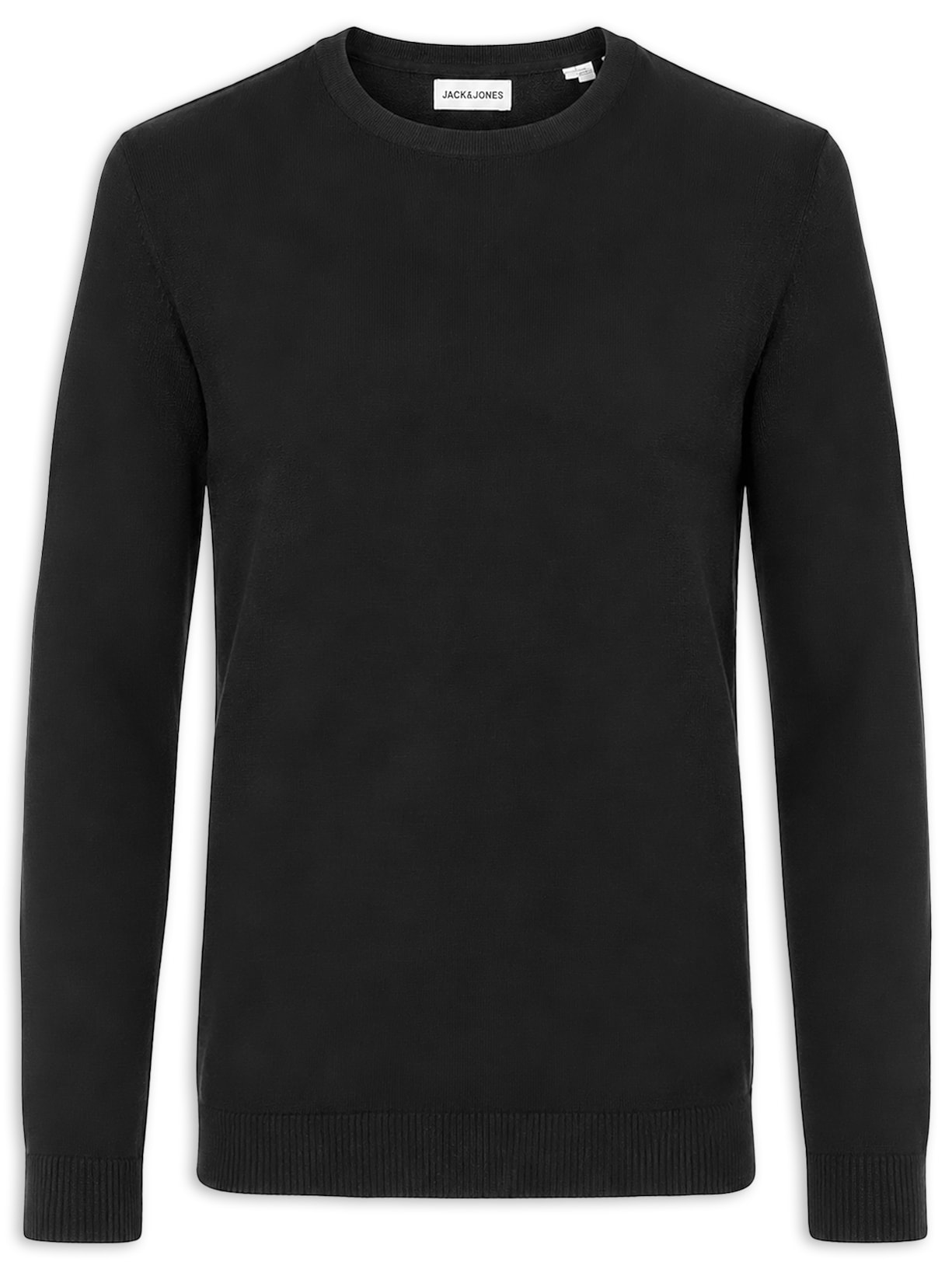 Suéter Masculino Básico Algodão Orgânico Preto Jack & Jones