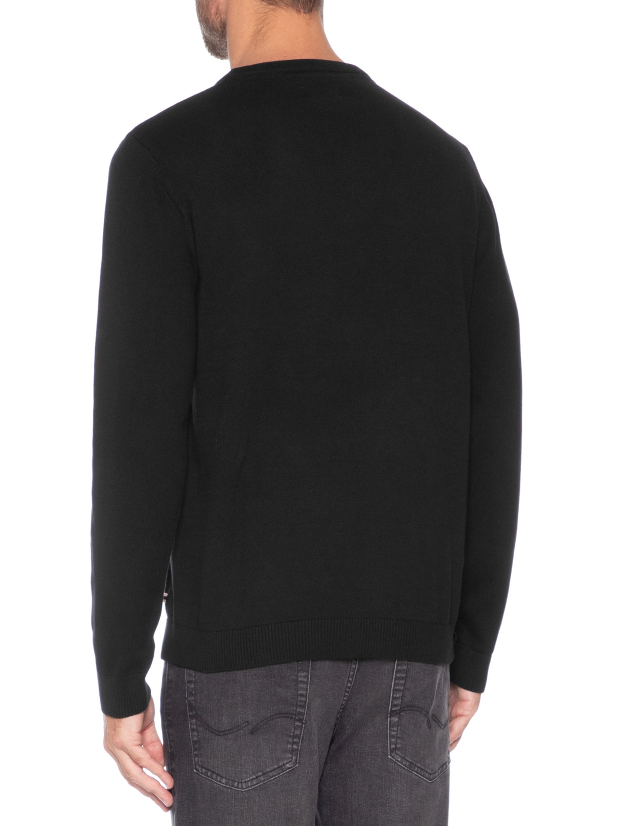 Suéter Masculino Básico Algodão Orgânico Preto Jack & Jones