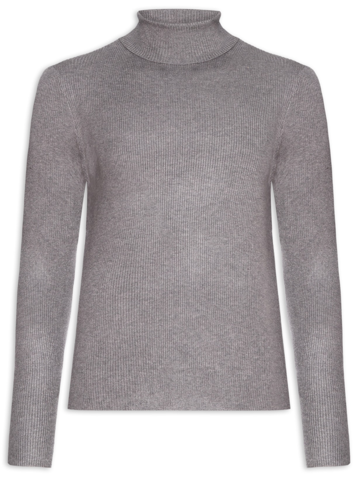 Suéter Masculino Básico Gola Alta - Cinza