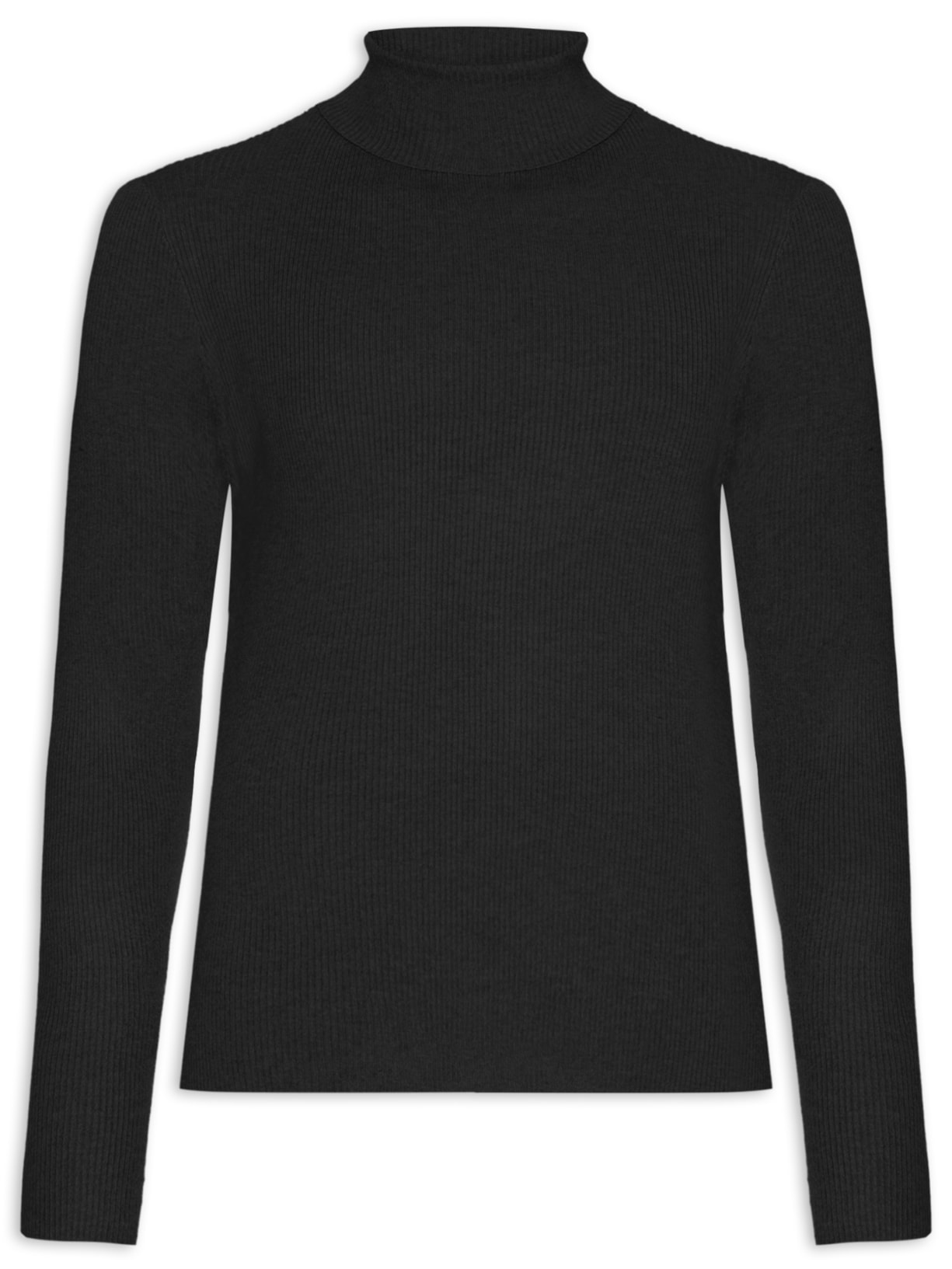 Suéter Masculino Básico Gola Alta Preto '2 Essential