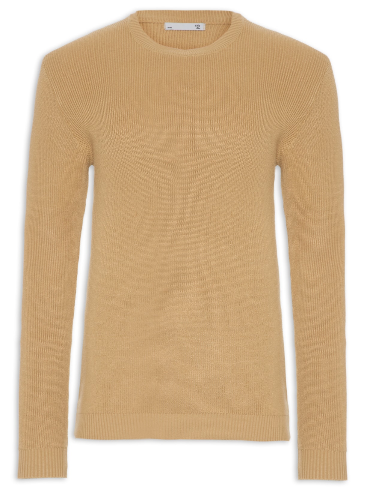 Suéter Masculino Básico Gola Careca - Bege