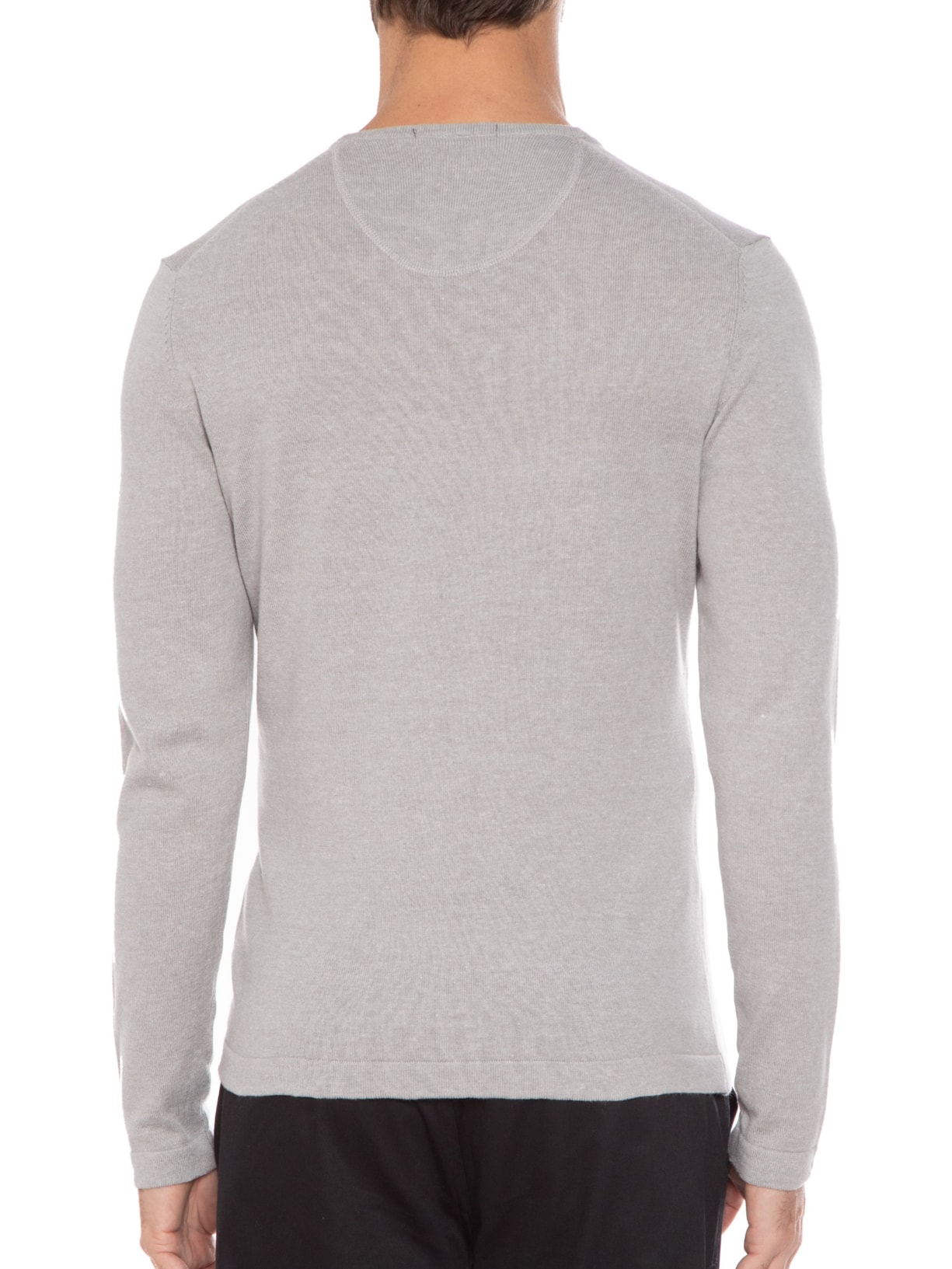 Suéter Masculino Básico Gola Careca Cinza '2 Essential