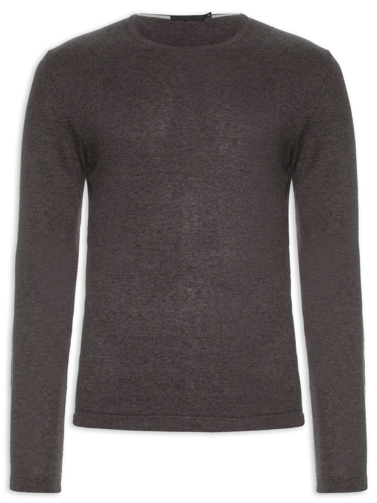 Suéter Masculino Básico Gola Careca - Cinza