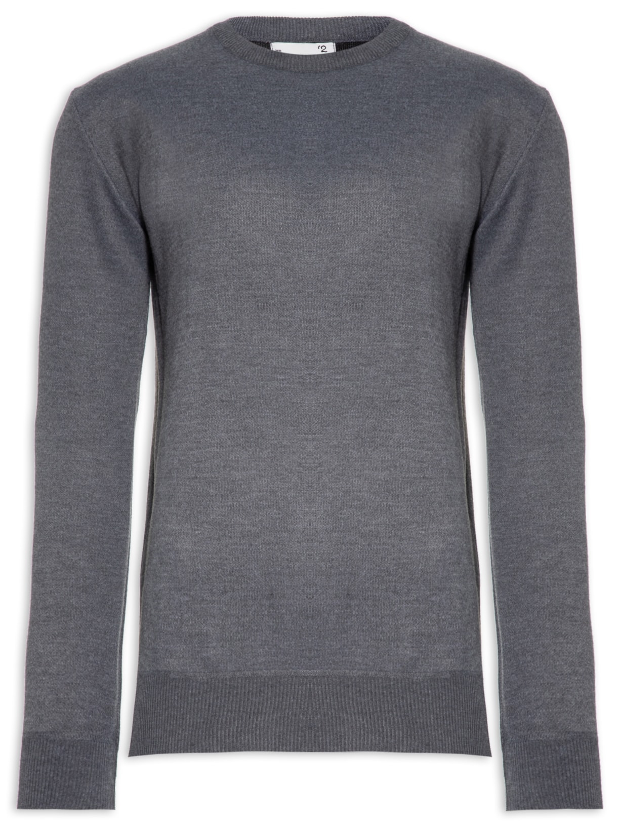 Suéter Masculino Básico Gola Careca - Cinza