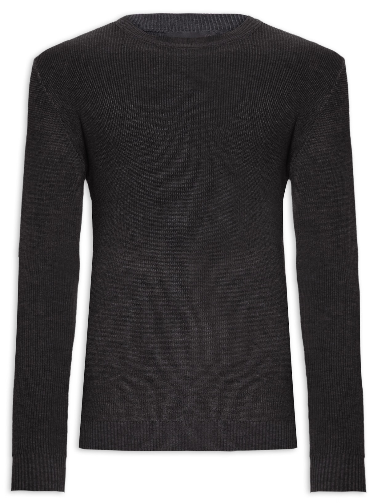 Suéter Masculino Básico Gola Careca - Cinza