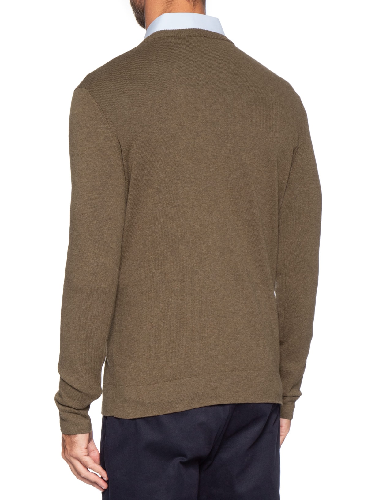 Suéter Masculino Básico Gola Careca Em Tricot Marrom Aramis