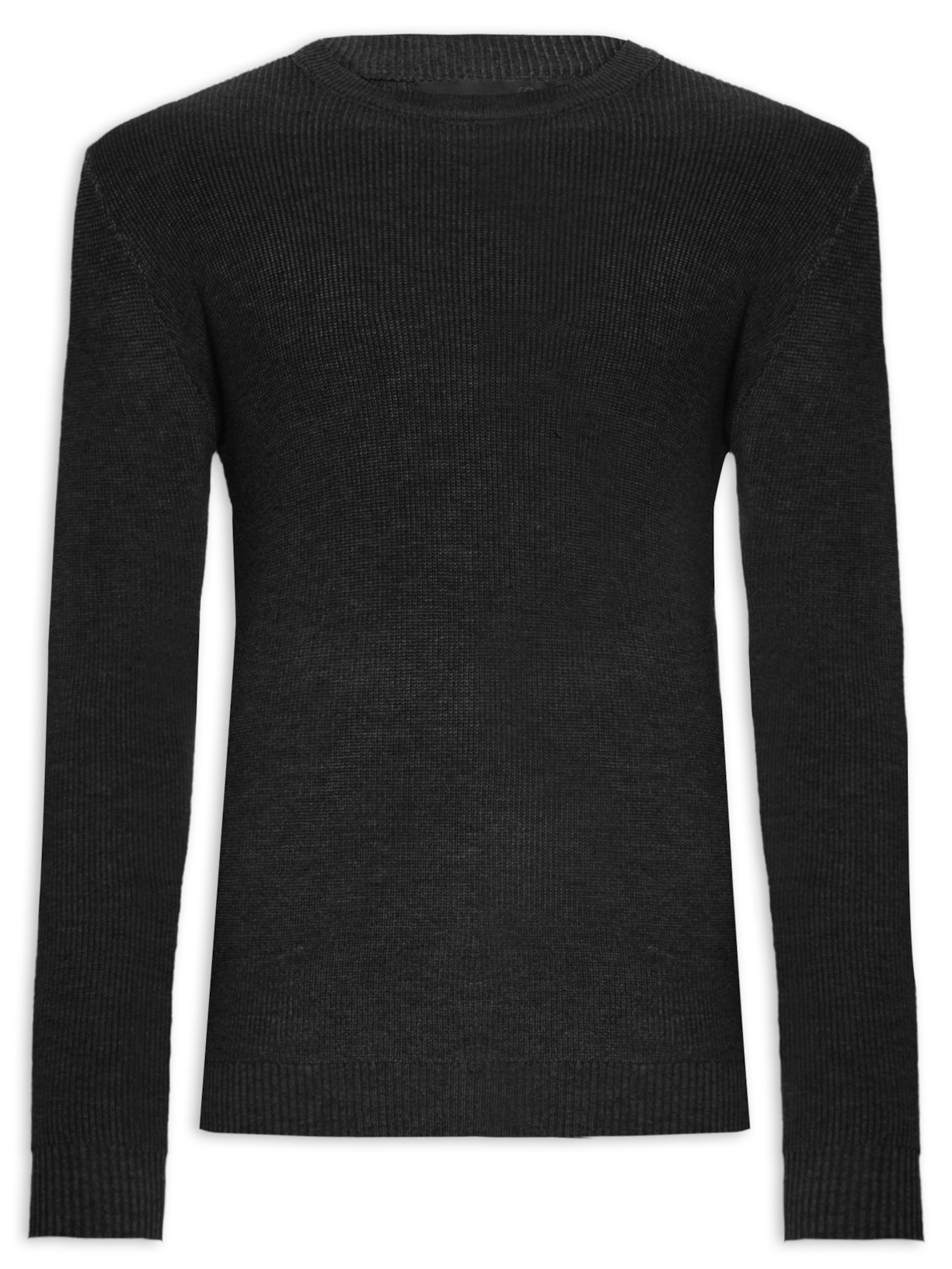 Suéter Masculino Básico Gola Careca - Preto