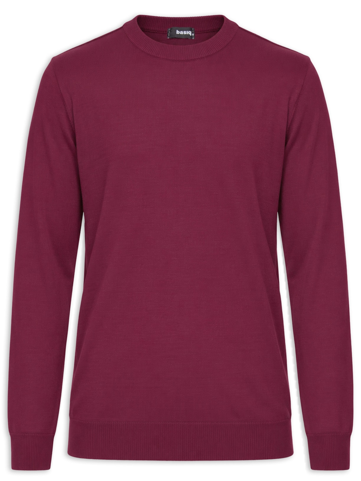 Suéter Masculino Básico Gola Careca Vermelho Basiq Men