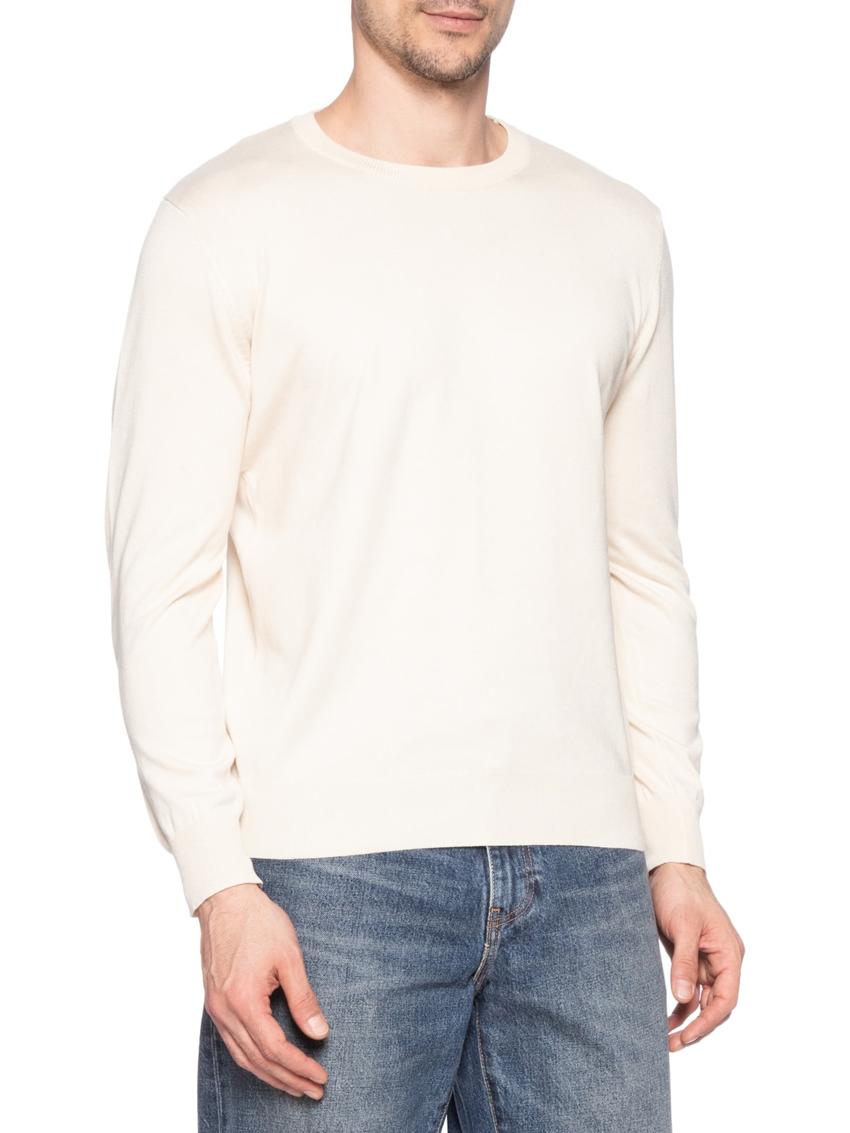 Suéter Masculino Básico Gola Redonda Off White Basiq Men