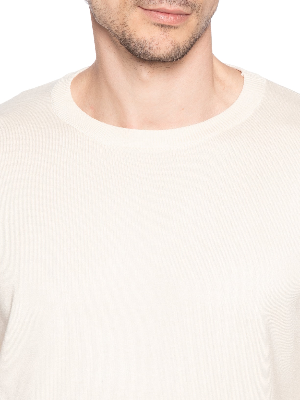 Suéter Masculino Básico Gola Redonda Off White Basiq Men