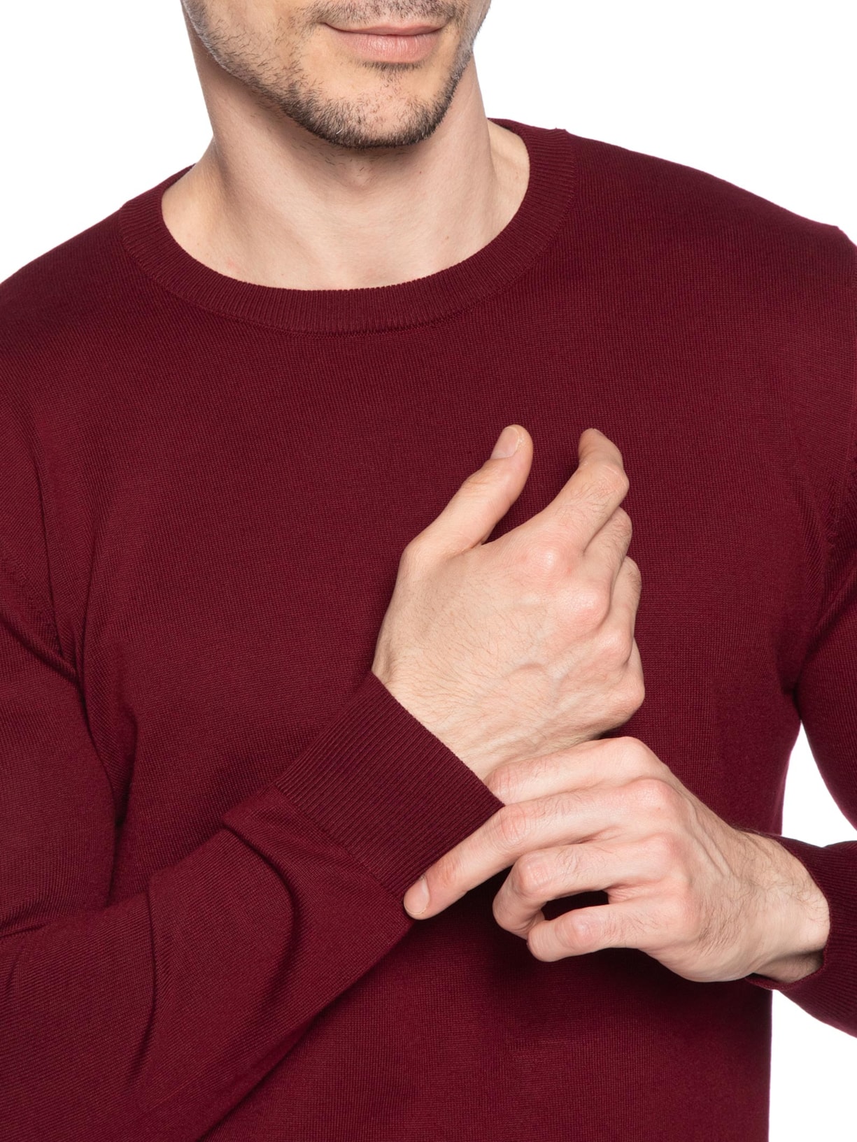 Suéter Masculino Básico Gola Redonda Vermelho Basiq Men