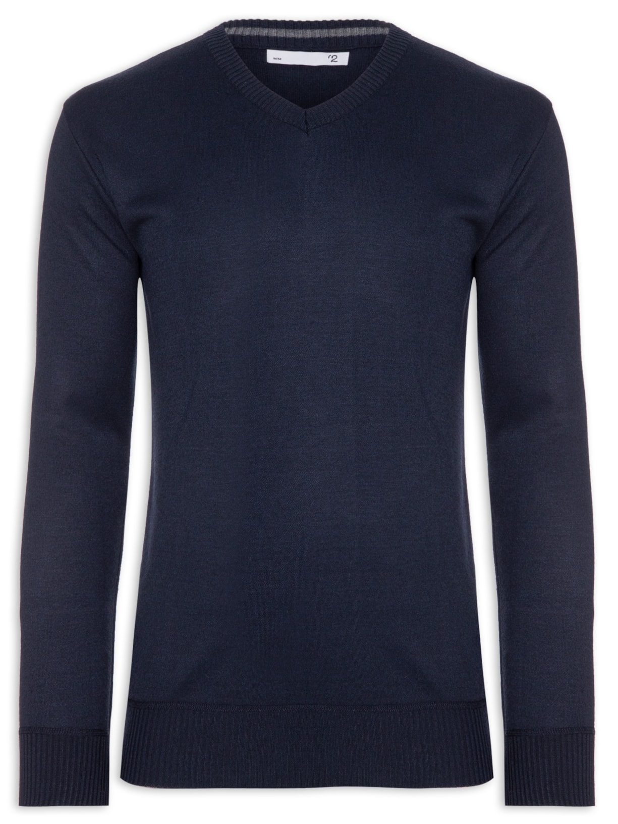 Suéter Masculino Básico Gola V - Azul