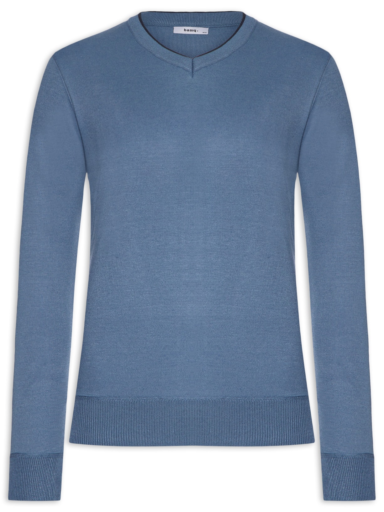 Suéter Masculino Básico Gola V - Azul