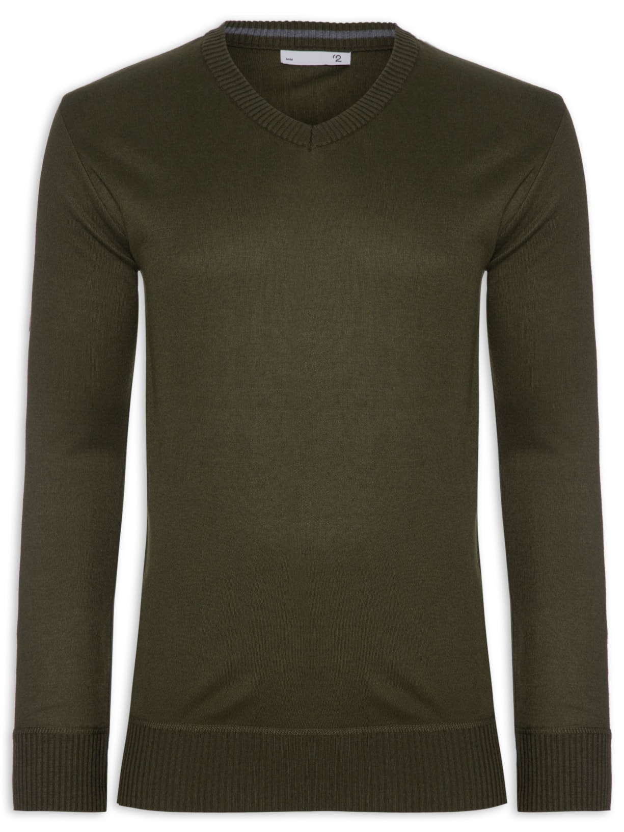 Suéter Masculino Básico Gola V - Verde