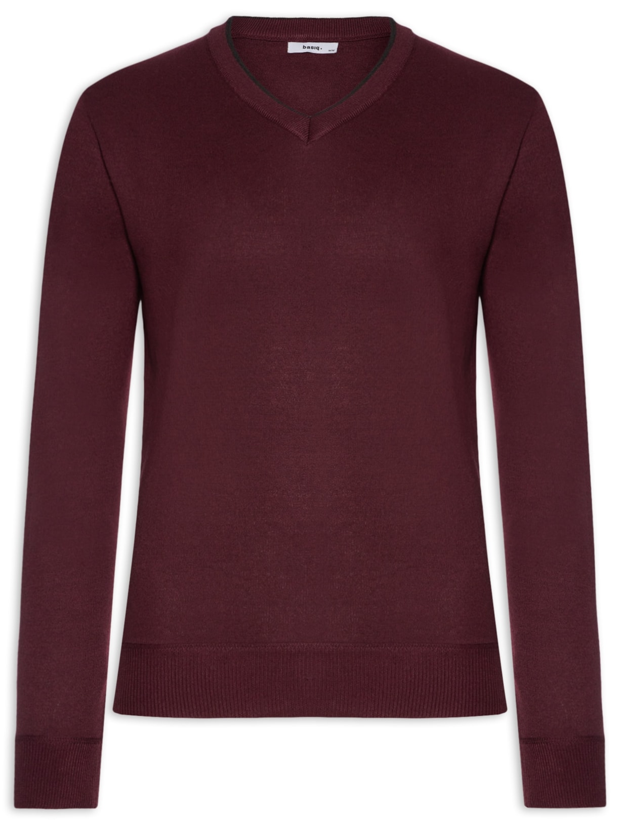 Suéter Masculino Básico Gola V - Vinho