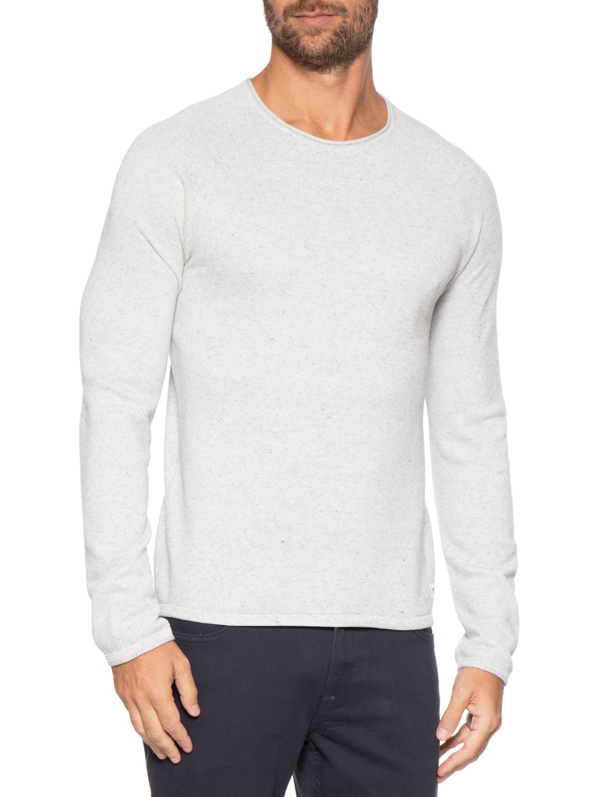 Suéter Masculino Básico Hill Gola Careca Cinza Jack & Jones