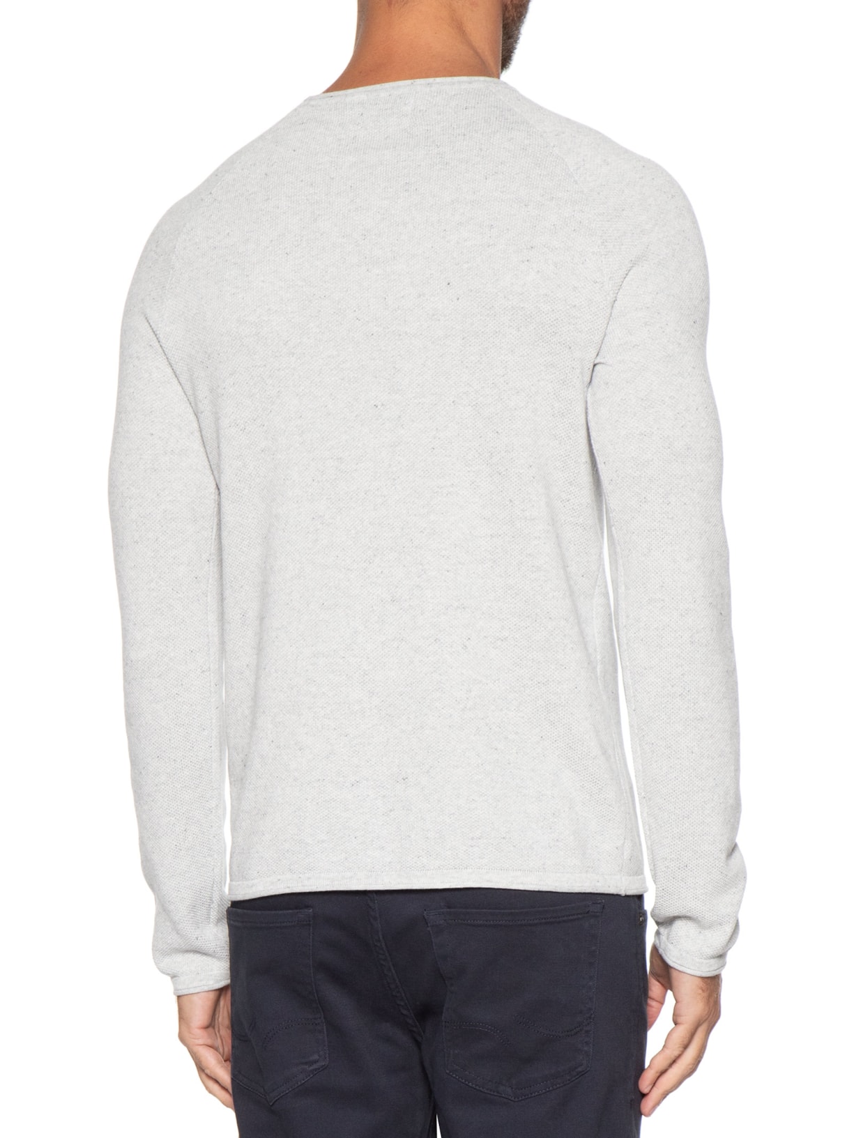 Suéter Masculino Básico Hill Gola Careca Cinza Jack & Jones