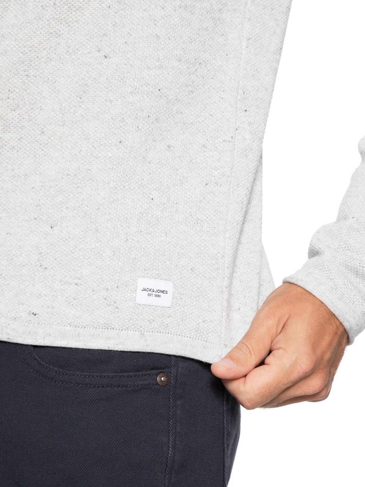 Suéter Masculino Básico Hill Gola Careca Cinza Jack & Jones