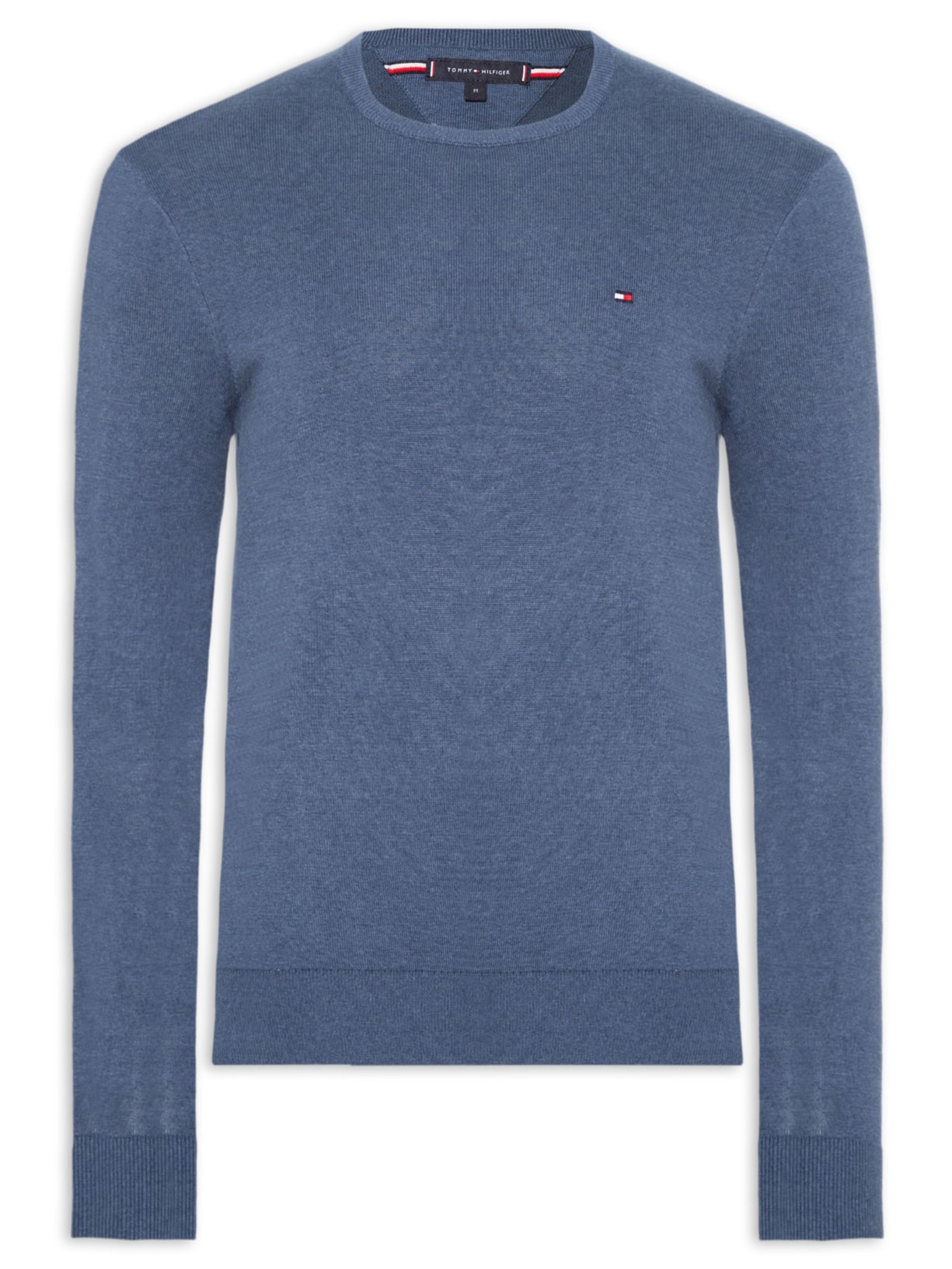 Suéter Masculino Básico Regular Fit em Tricot de Algodão - Azul