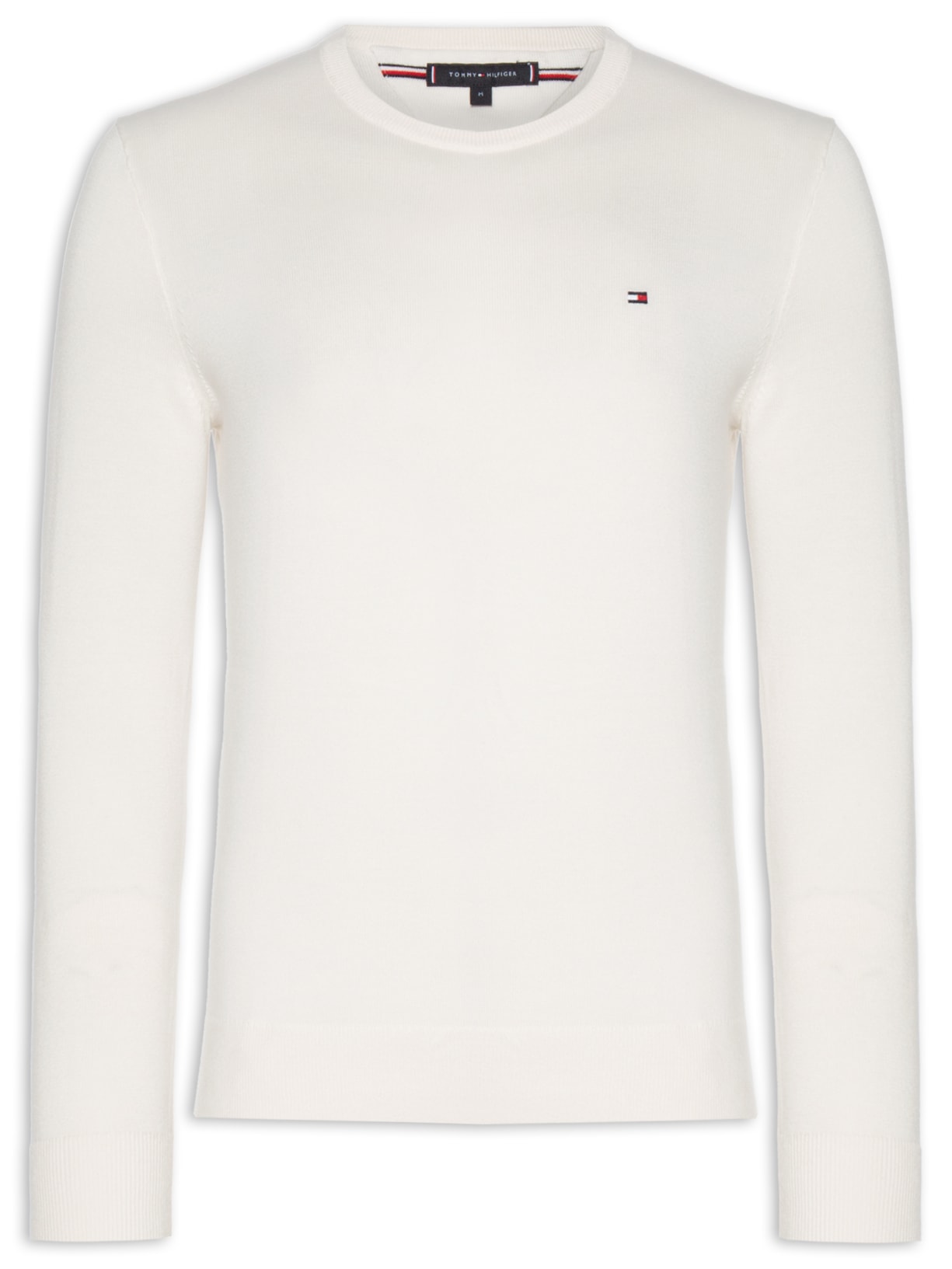 Suéter Masculino Básico Regular Fit Em Tricot De Algodão - Branco