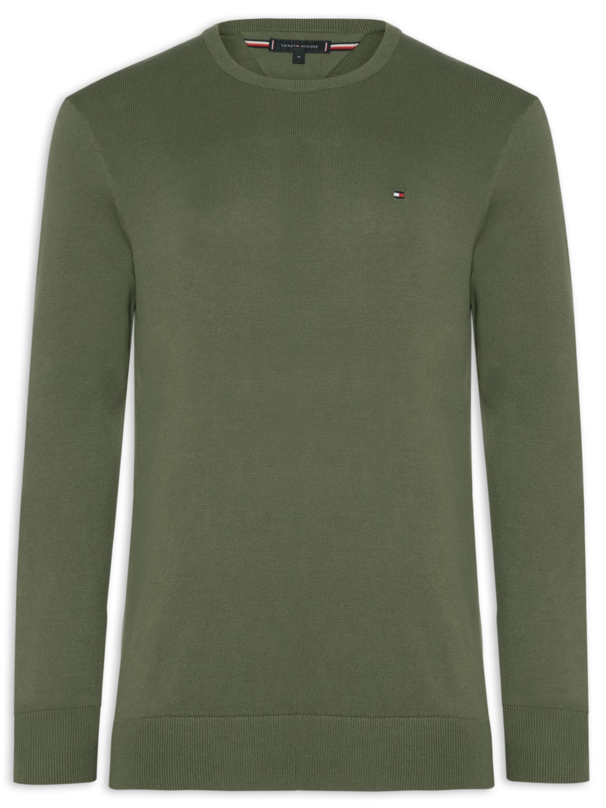 Suéter Masculino Básico Regular Fit Em Tricot De Algodão - Verde