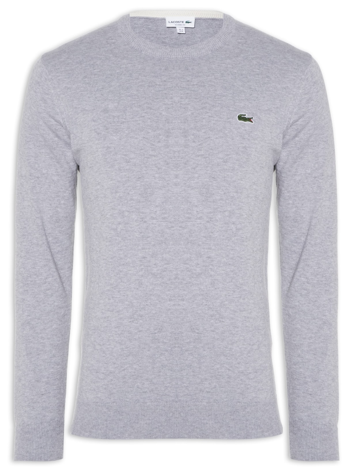 Suéter Masculino Básico Regular Fit Gola Redonda Em Algodão Orgânico - Cinza