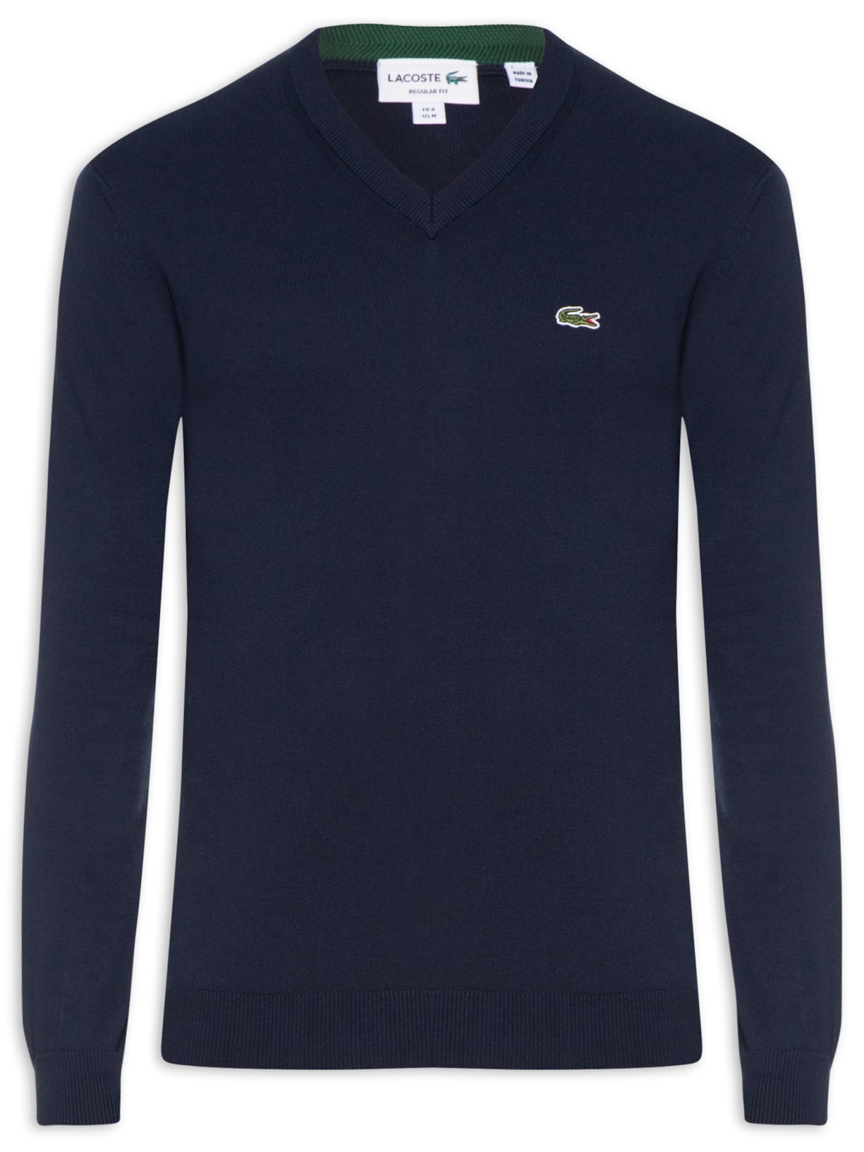 Suéter Masculino Básico Regular Fit Gola V Em Algodão - Azul