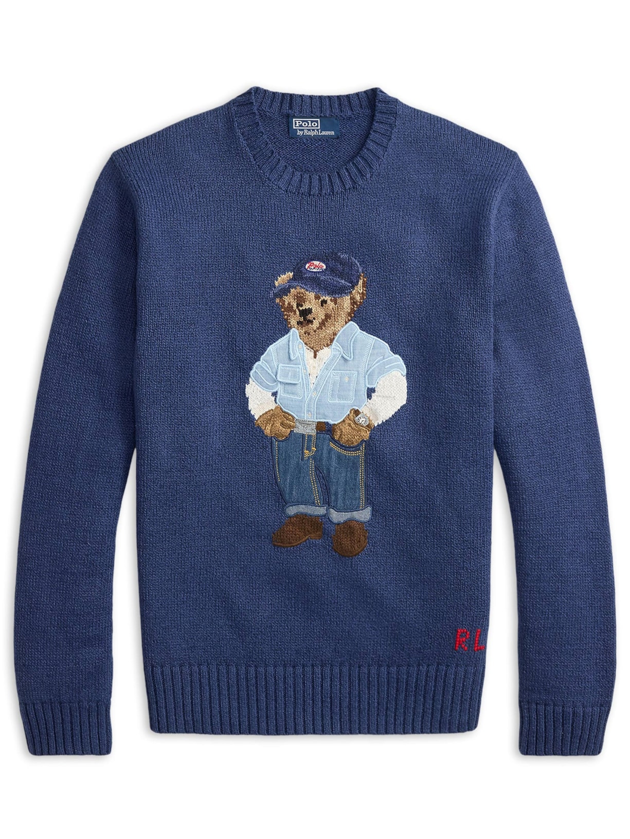 Suéter Masculino Bear Cotton Linen Blend - Azul