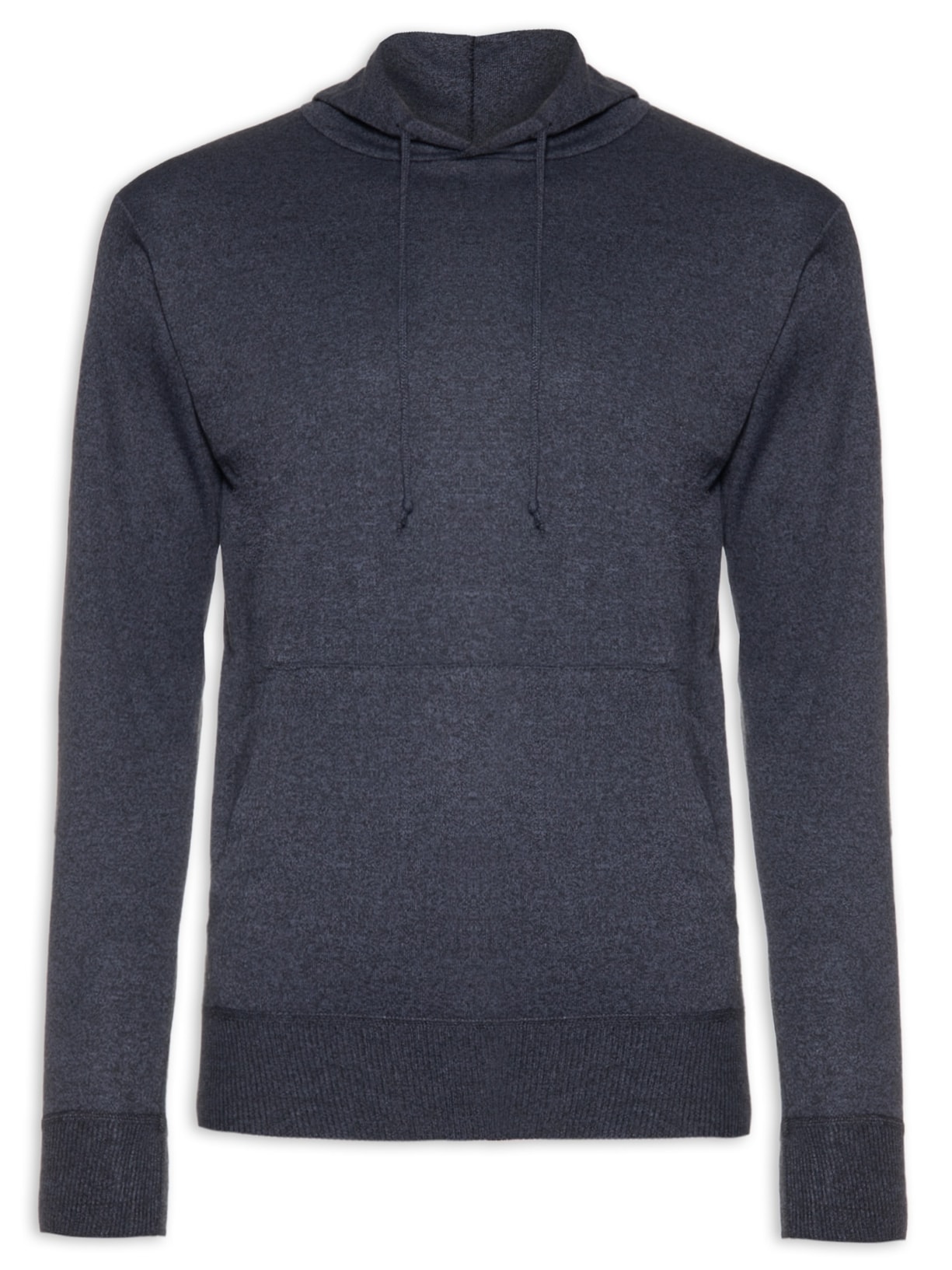 Suéter Masculino Bolso Canguru E Capuz - Azul