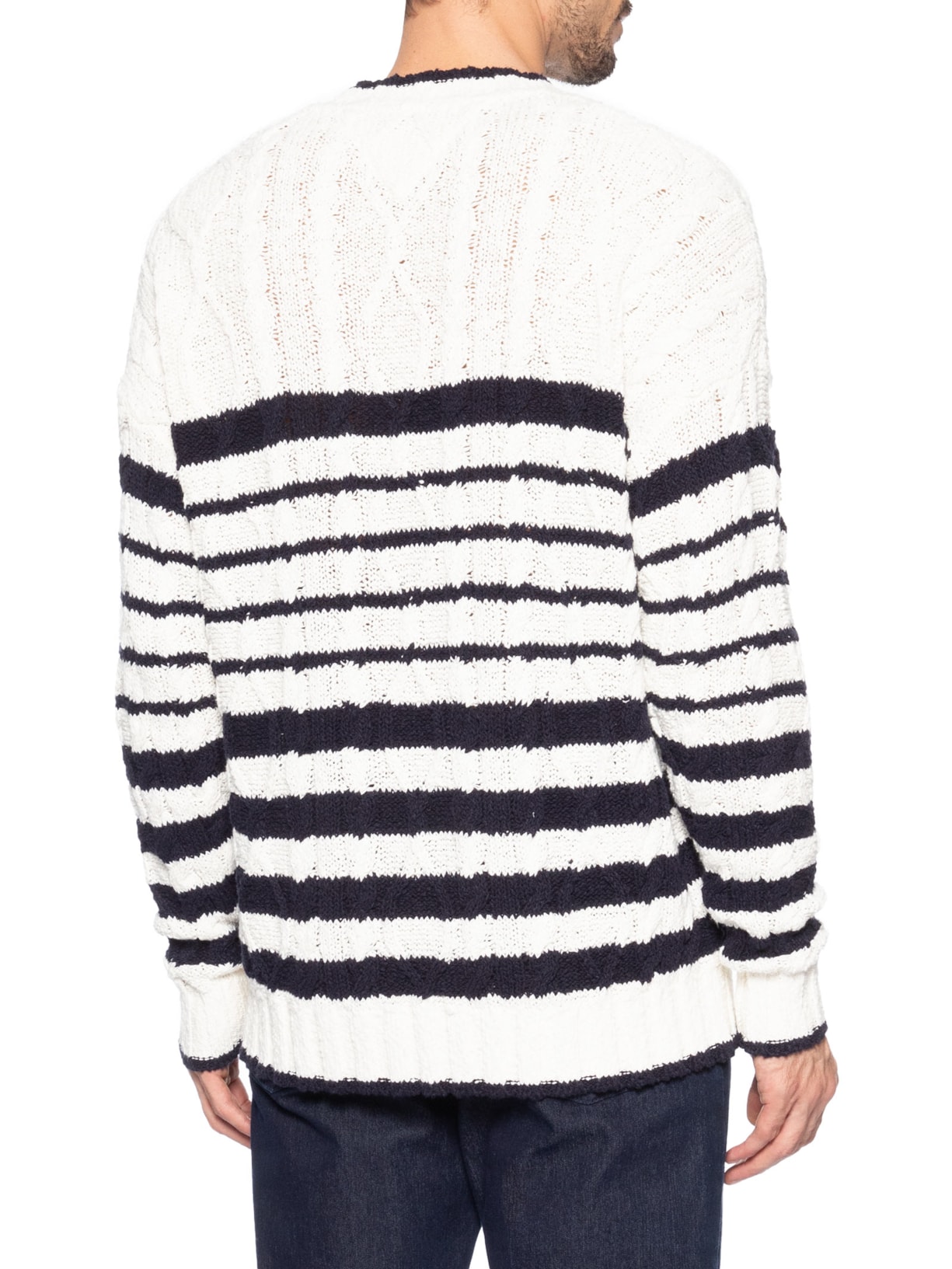 Suéter Masculino Breton Flag Tricot Trançado Branco Tommy Hilfiger