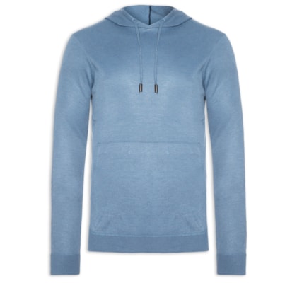Suéter Masculino Capuz E Bolso Canguru - Azul